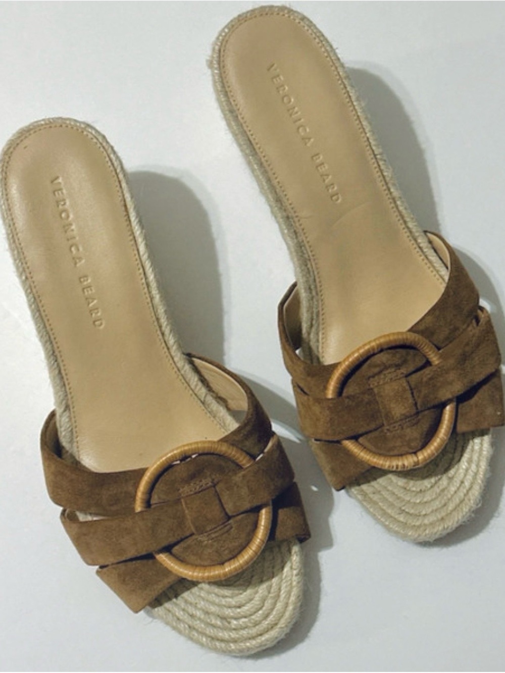 Veronica Beard “Ivy” Suede Wedge Sandals